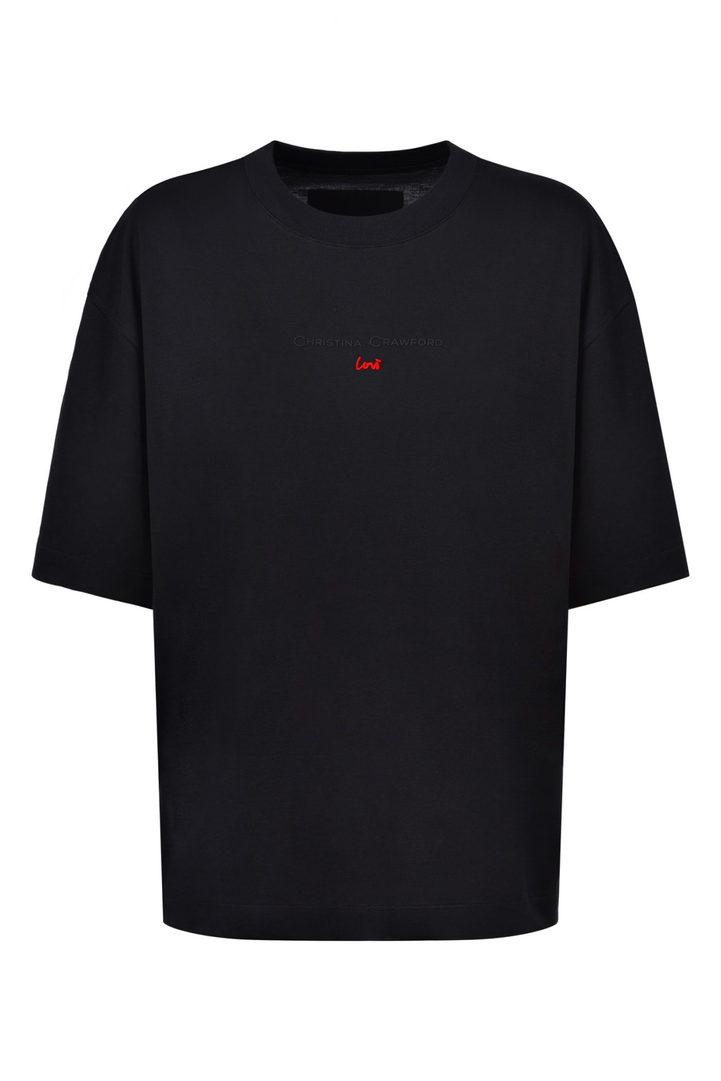 T-SHIRT OVERSIZE CON RICAMO LOVI E LOGO STAMPATO