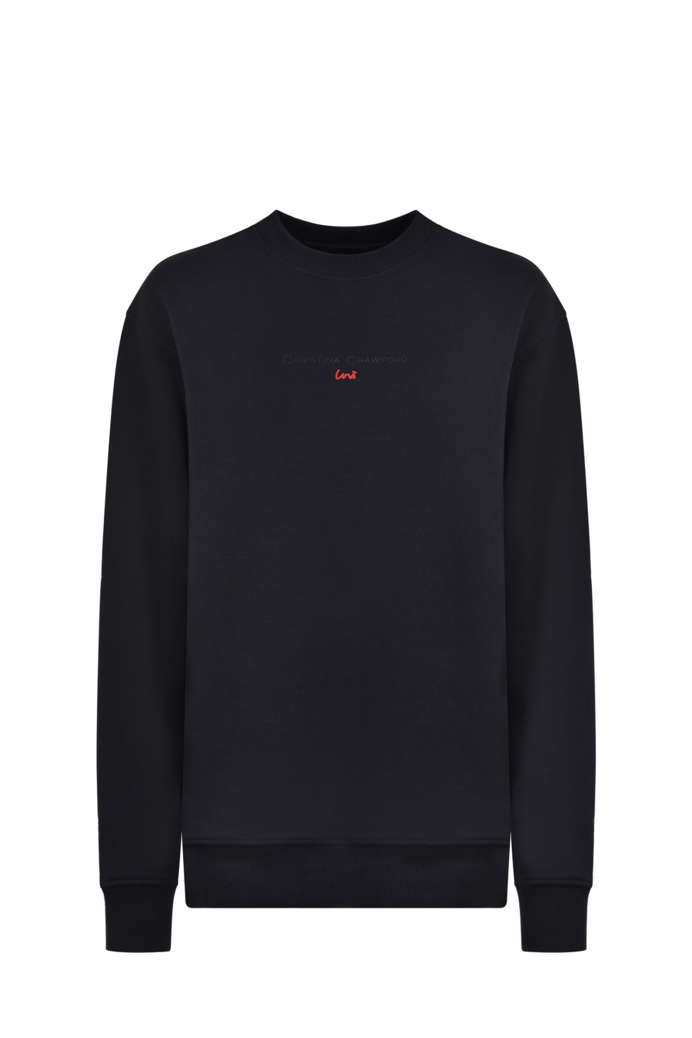 FELPA UNISEX CON GIROCOLLO CON RICAMO LOVI E STAMPA LOGO