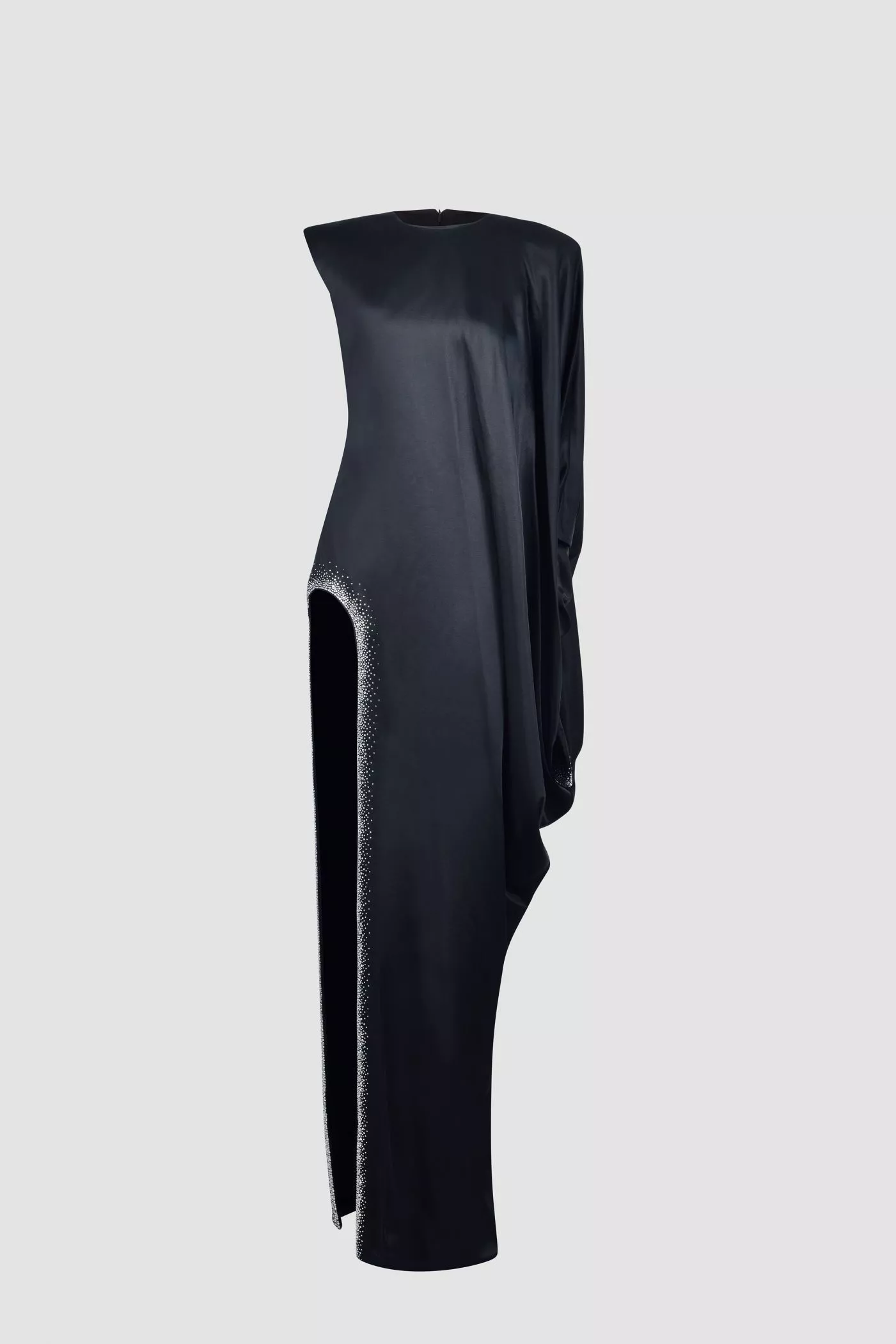 navy blue dress for baby girl Duhamel Embellished Asymmetric Maxi Dress in White