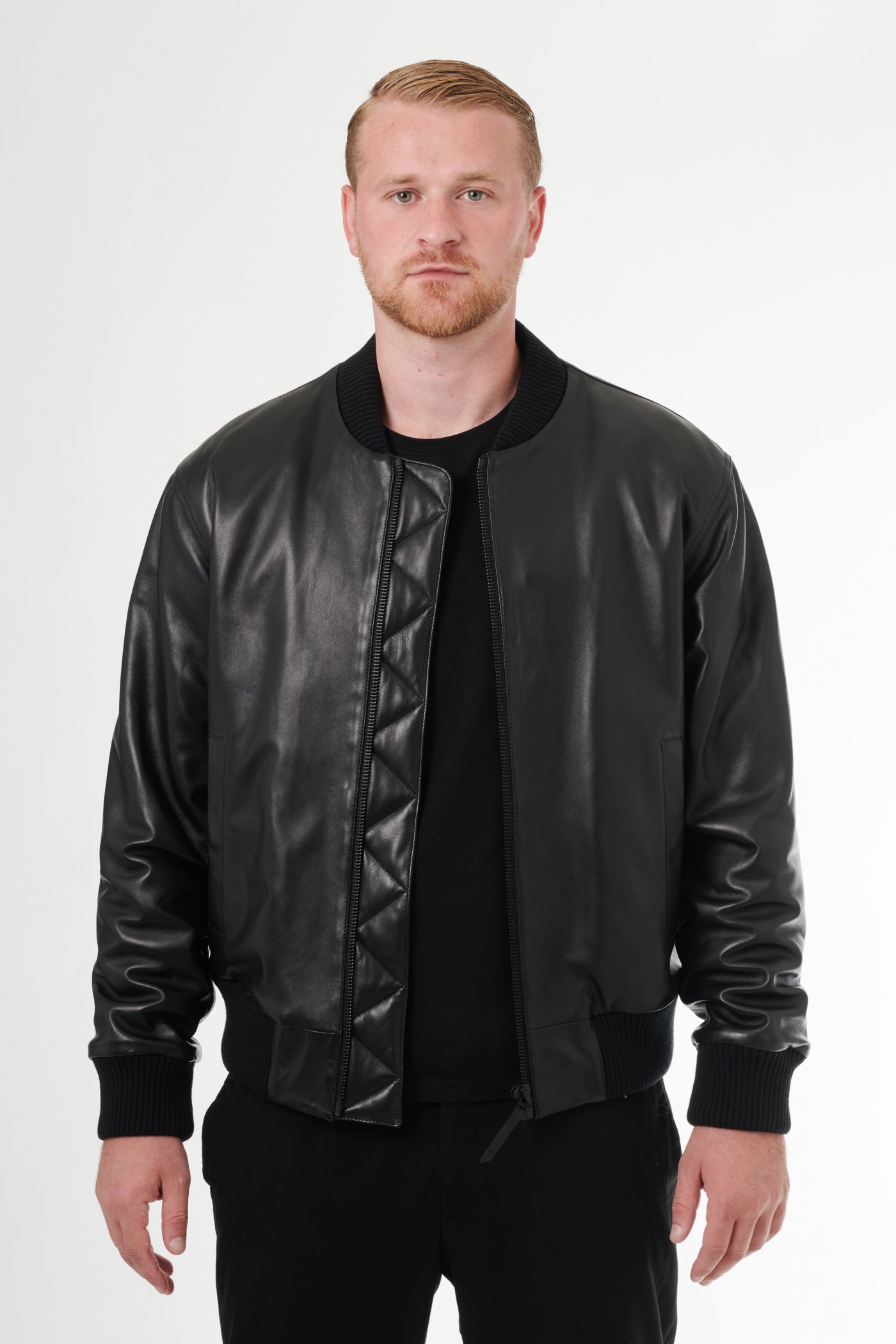 Bomber In Pelle Con Ricamo Superbaby