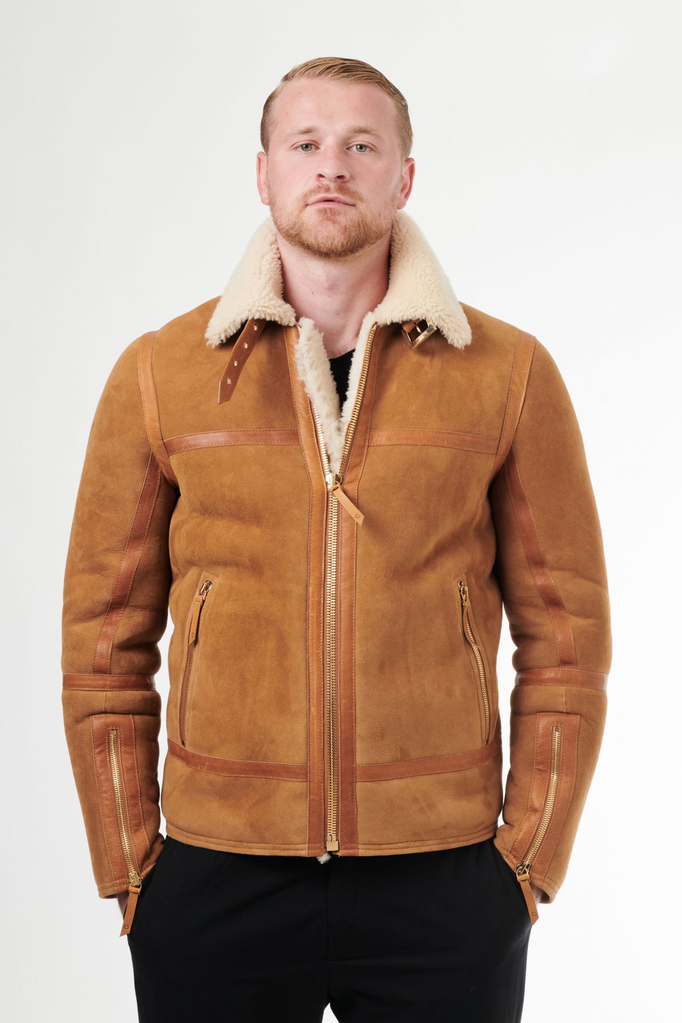 Giacca In Shearling Con Zip