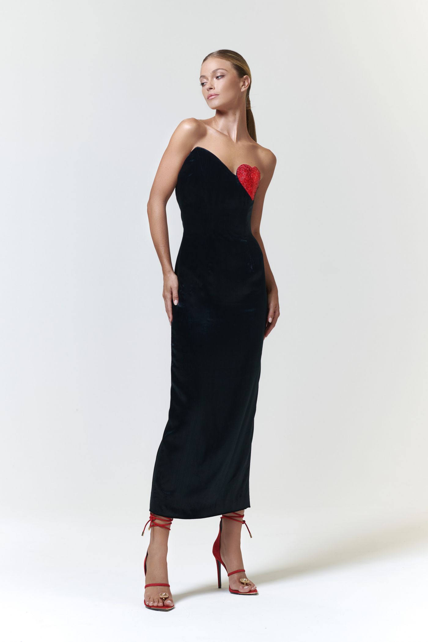 Red Heart Dress With Corset