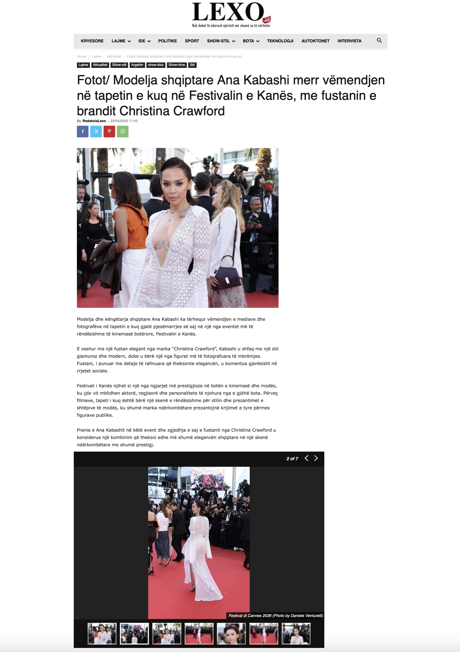 Cannes Film Festival 2026: Model Anna Kabashi on the Red Carpet